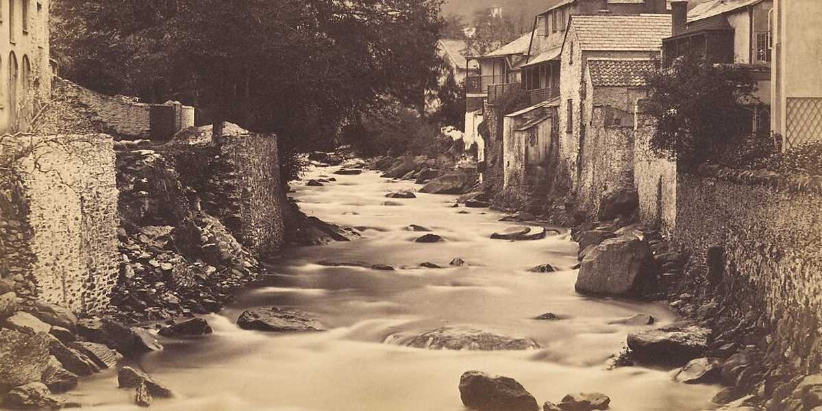 old photograph of river in Devon